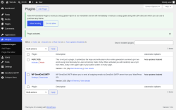 Page screenshot: Plugins &lsaquo; Test site &mdash; WordPress