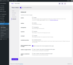 Page screenshot: SEO → Titles & Metas → Advanced
