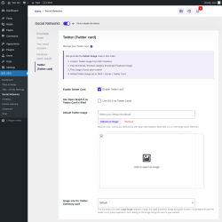 Page screenshot: SEO → Social Networks → Twitter (Twitter card)