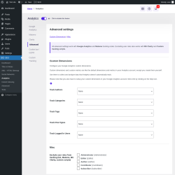 Page screenshot: SEO → Analytics → Advanced