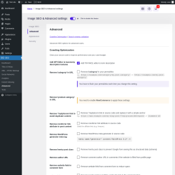 Page screenshot: SEO → Advanced → Advanced