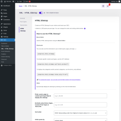 Page screenshot: SEO → XML – HTML Sitemap → HTML Sitemap