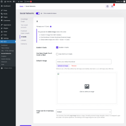 Page screenshot: SEO → Social Networks → X Cards