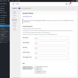 Page screenshot: SEO → Analytics → Advanced