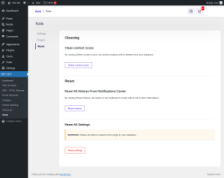 Page screenshot: SEO → Tools → 
                    Reset                