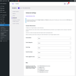 Page screenshot: SEO → Analytics → Advanced