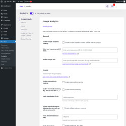 Page screenshot: SEO &rarr; Analytics