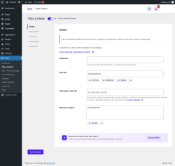 Page screenshot: SEO &rarr; Titles & Metas