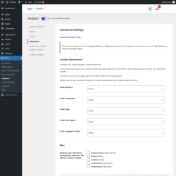 Page screenshot: SEO &rarr; Analytics &rarr; Advanced
