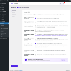 Page screenshot: SEO &rarr; Advanced