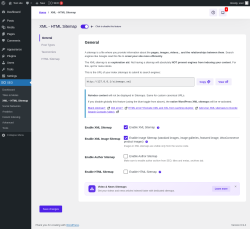 Page screenshot: SEO &rarr; XML &ndash; HTML Sitemap