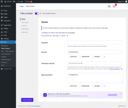 Page screenshot: SEO &rarr; Titles & Metas