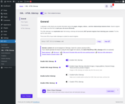 Page screenshot: SEO &rarr; XML &ndash; HTML Sitemap