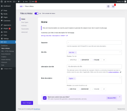 Page screenshot: SEO &rarr; Titles & Metas