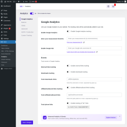 Page screenshot: SEO &rarr; Analytics
