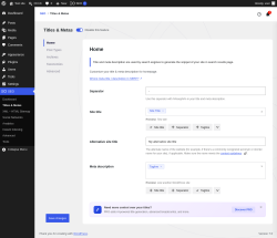 Page screenshot: SEO &rarr; Titles & Metas