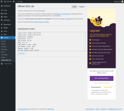Page screenshot: Dashboard → Offload SES Lite → 
				Support			