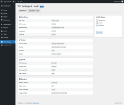 Page screenshot: WP Settings