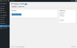Page screenshot: WP Settings &rarr; Database Tools