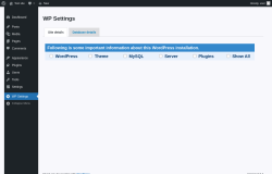 Page screenshot: WP Settings