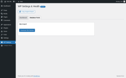 Page screenshot: WP Settings &rarr; Database Tools