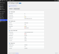 Page screenshot: WP Settings