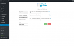 Page screenshot: WP Sheet Editor → Settings