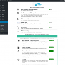 Page screenshot: WP Sheet Editor → Extensions