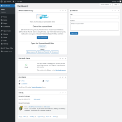 Page screenshot: Dashboard ‹ Test site — WordPress