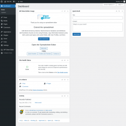 Page screenshot: Dashboard ‹ Test site — WordPress