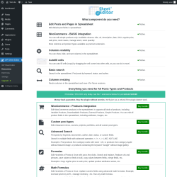 Page screenshot: WP Sheet Editor → Extensions