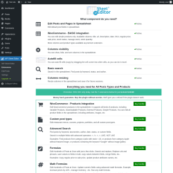 Page screenshot: WP Sheet Editor → Extensions