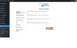 Page screenshot: WP Sheet Editor → Settings