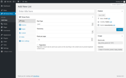 Page screenshot: WP Show Posts &rarr; Add New