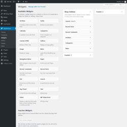 Page screenshot: Widgets &lsaquo; Test site &mdash; WordPress
