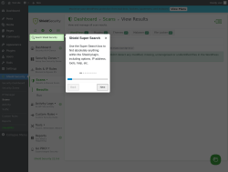 Page screenshot: Shield Security → Scans