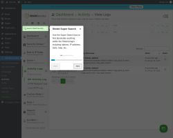 Page screenshot: Shield Security → Activity