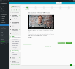 Page screenshot: Shield Security ‹ Test site — WordPress
