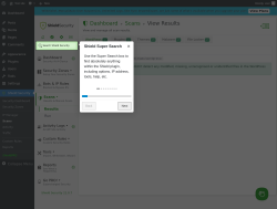 Page screenshot: Shield Security → Scans