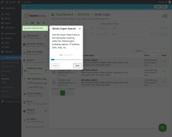Page screenshot: Shield Security → Activity