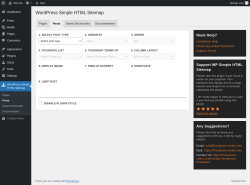 Page screenshot: WordPress Simple HTML Sitemap → Posts