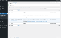 Page screenshot: Plugins ‹ Test site — WordPress
