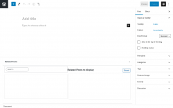 Page screenshot: Add New Post &lsaquo; Test site &mdash; WordPress