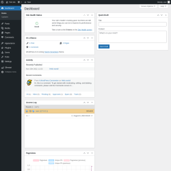 Page screenshot: Dashboard &lsaquo; Test site &mdash; WordPress
