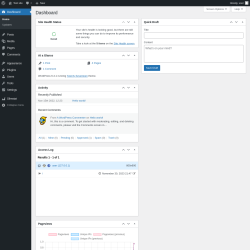 Page screenshot: Dashboard &lsaquo; Test site &mdash; WordPress