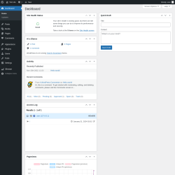 Page screenshot: Dashboard &lsaquo; Test site &mdash; WordPress