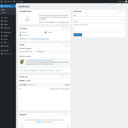 Page screenshot: Dashboard &lsaquo; Test site &mdash; WordPress