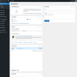 Page screenshot: Dashboard &lsaquo; Test site &mdash; WordPress