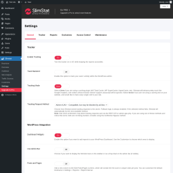 Page screenshot: Slimstat → Settings