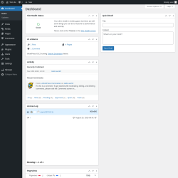 Page screenshot: Dashboard ‹ Test site — WordPress